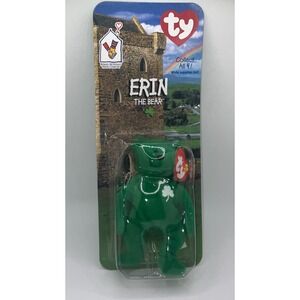 Ty McDonald's Teenie Beanie Baby Erin the Bear Green Shamrock 1999 Sealed New